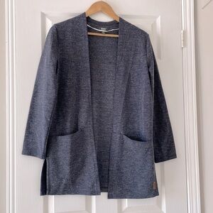 Roots Heavyweight Open Front Heathered Blue Cardigan Size Small